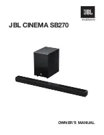 Harman JBL CINEMA SB270 Owner'S Manual preview