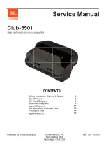 Предварительный просмотр 1 страницы Harman JBL Club-5501 Service Manual