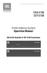 Preview for 1 page of Harman JBL CSA-2120 Operation Manual