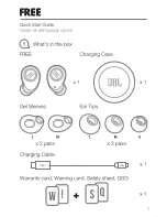 Preview for 2 page of Harman JBL Free Quick Start Manual