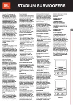 Preview for 1 page of Harman JBL Stadium 1224 Quick Start Manual