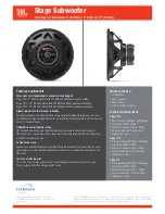 Предварительный просмотр 6 страницы Harman JBL STAGE 810 Owner'S Manual