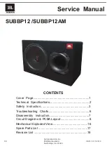 Harman JBL SUBBP12 Service Manual preview