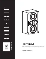 Harman JBL Synthesis SSW-2 Owner'S Manual preview