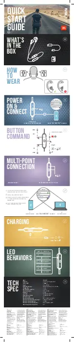 Preview for 1 page of Harman JBL TUNE215BT Quick Start Manual