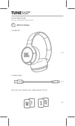 Предварительный просмотр 2 страницы Harman JBL TUNE560BT Quick Start Manual