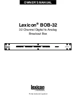 Предварительный просмотр 1 страницы Harman Lexicon BOB-32 Owner'S Manual