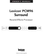 Harman Lexicon PCM96 Surround Owner'S Manual preview