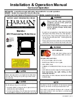 Preview for 1 page of Harman XXV Freestanding Pellet Stove Installation & Operation Manual