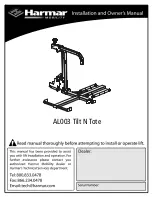 Preview for 1 page of Harmar Mobility AL003 Installation And Owner'S Manual