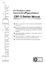 Preview for 1 page of Harmonic Drive CSF-3 Series Manual