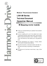 Harmonic Drive LAH-80 Series Operation Manual preview