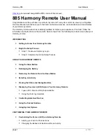 Preview for 1 page of Harmony 885 User Manual