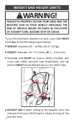 Предварительный просмотр 12 страницы Harmony Baby Armor Belt-Positioning booster car seat Instruction Manual