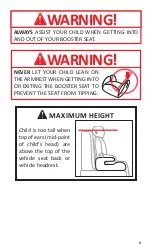 Предварительный просмотр 9 страницы Harmony Belt-Positioning Booster Car Seat Instruction Manual