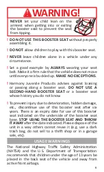 Предварительный просмотр 7 страницы Harmony Folding Travel Booster Car Seat Instruction Manual