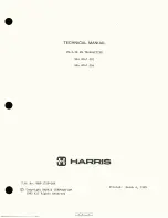 Preview for 1 page of Harris 994 8047 001 Technical Manual