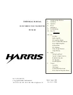 Предварительный просмотр 1 страницы Harris DX 25U Technical Manual