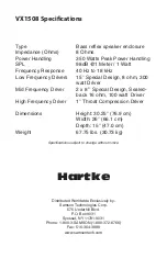 Preview for 4 page of Hartke VX1508 Owner'S Manual