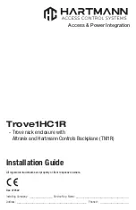 Preview for 1 page of Hartmann Trove1HC1R Installation Manual