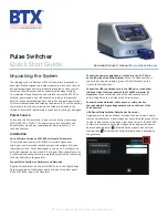 Harvard Bioscience BTX Pulse Switcher Quick Start Manual предпросмотр