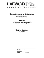 Preview for 1 page of HARVARD 50-9513 Operating And Maintenance Instructions Manual