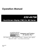 Preview for 1 page of Harvest TEC 030-4670A Operation Manual