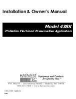 Предварительный просмотр 1 страницы Harvest TEC 438K Installation & Owner'S Manual