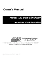 Harvest TEC 720  Dew Simulator Owner'S Manual предпросмотр