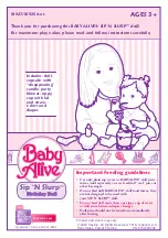 Предварительный просмотр 1 страницы Hasbro Baby Alive Sip 'N Slurp Doll 18920 Instruction Manual