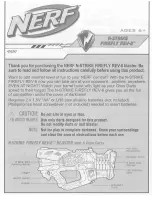 Hasbro Nerf N-Strike Firefly Rev-8 49597 Instruction Manual предпросмотр