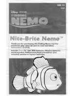 Предварительный просмотр 1 страницы Hasbro Nite Brite Nemo 3161 Instruction Manual