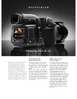 Предварительный просмотр 1 страницы Hasselblad H3D-39 Brochure & Specs