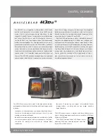 Предварительный просмотр 1 страницы Hasselblad H3DII-39 Datasheet