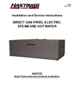 Hastings DIRECT GAS FIRED ELECTRIC STEAM Installation And Service Instructions Manual preview