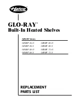 Hatco Glo-Ray GRSBF-36-O Replacement Parts List Manual предпросмотр