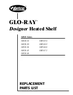 Preview for 1 page of Hatco GR2S-24 Replacement Parts List Manual