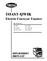 Preview for 1 page of Hatco Q-700 Replacement Parts List Manual