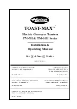 Hatco Toast-Max TM-10H Installation & Operating Manual preview