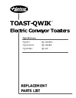 Hatco TOAST-QWIK TQ-300 Replacement Parts List Manual preview