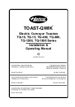 Hatco TOAST-QWIK TQ-800 Series Installation & Operating Manual preview