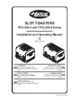 Preview for 1 page of Hatco TPU-230-4Series Installation And Operating Manual