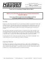 Preview for 2 page of Haugen MFSH-6 Installation And Safety Manual