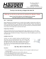 Preview for 2 page of Haugen MIJ Installation And Safety Manual