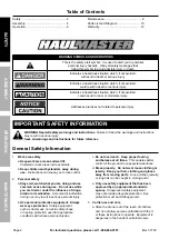 Preview for 2 page of HAUL MASTER 57720 Owner'S Manual & Safety Instructions