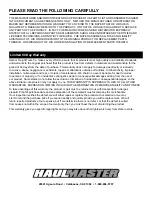 Предварительный просмотр 8 страницы HAUL MASTER 58114 Owner'S Manual & Safety Instructions