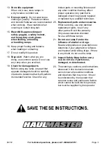 Предварительный просмотр 3 страницы HAUL MASTER 63772 Owner'S Manual & Safety Instructions