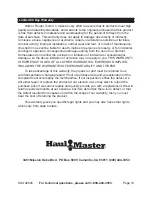 Предварительный просмотр 10 страницы HAUL MASTER 92626 Set Up And Operating Instructions Manual