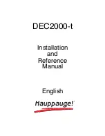 Hauppauge DEC 2000-t Installation And Reference Manual preview