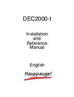 Preview for 1 page of Hauppauge DEC 2000-t Installation And Reference Manual